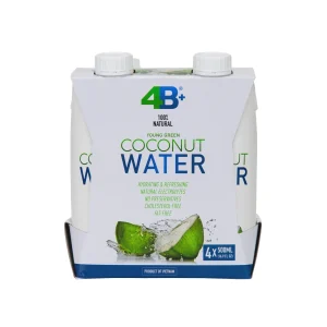 4B+ Young Green Coconut Water 500ml 4-Pack